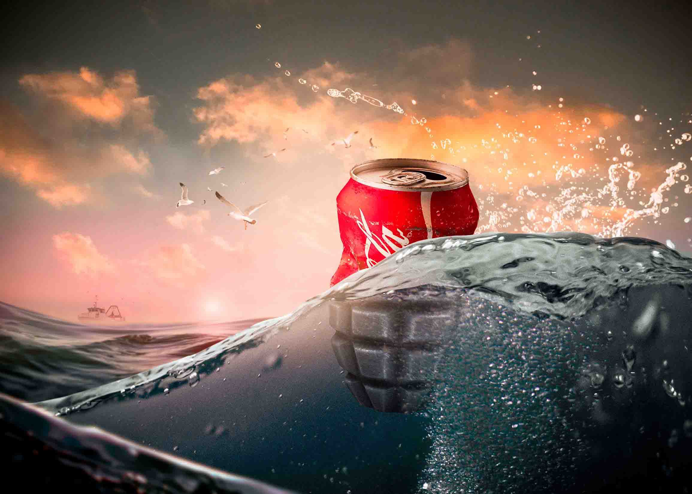 сложное коллажирование бутылка в океане санкт-петербург